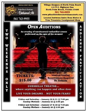 The Palm Beach Institute for the Entertainment Arts Presents OPEN AUDITIONS 