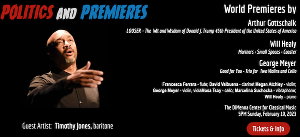 Tribeca New Music Presents POLITICS AND PREMIERES, February 19 Image