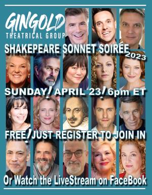 Gingold Theatrical Group Presents SHAKESPEARE SONNET SOIREE This Month Image