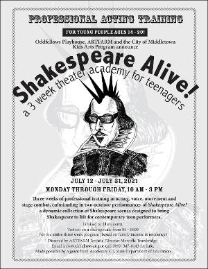 SHAKESPEARE ALIVE! Teen Camp Announced n Middletown  Image