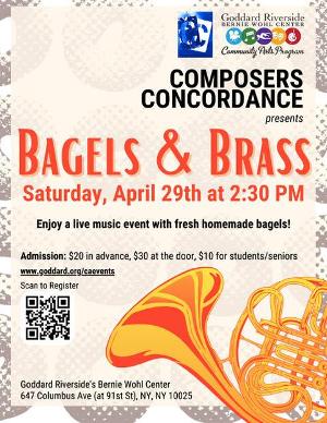 Composers Concordance and Goddard Riverside Community Arts to Present BAGELS & BRASS in April Image