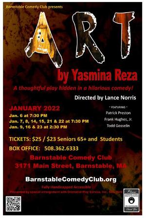 ART By Yasmina Reza to Open at the Barnstable Comedy Club Image