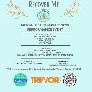 Recover Me Announces Film And Visual Arts Mental Health Awareness Fundraiser 