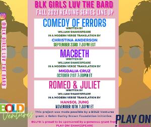 Blk Girls Luv the Bard Announces 2021 Fall Virtual Reading and Community Conversation Series Image