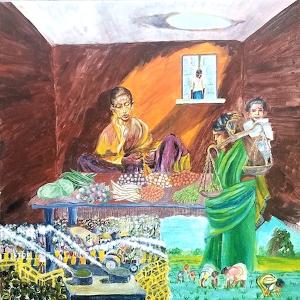 Bay Area Artist Sujata Tibrewala Captures Indian Farmers' Plight In A New Painting 