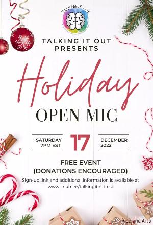 Talking It Out Virtual Arts Festival To Present Holiday Open-Mic, December 17 