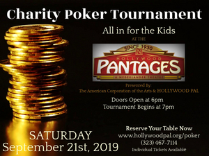 Charity Poker Tournament Comes to Hollywood Pantages 