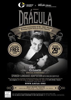 Latin American Cinemateca Of Los Angeles And The UCLA Film & Television Archive Present Spanish Language DRÁCULA (1931)  Image