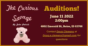 Stage Coach Theatre to Hold Auditions for Production of THE CURIOUS SAVAGE  Image