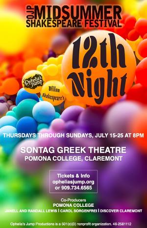 TWELFTH NIGHT to be Presented by Ophelia's Jump At Sontag Greek Theatre This July 