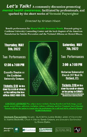 Vermont Actors' Repertory Theatre Presents Community Benefit For Mental Health Awareness Image