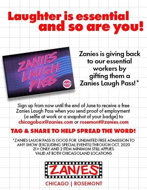 Essential Workers to Receive Free Admission to Zanies Comedy Clubs in October Image