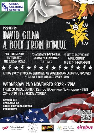 David Gilna's A BOLT FROM D'BLUE to Return to NYC at The Greek Cultural Center 