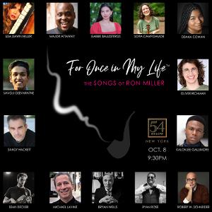 FOR ONCE IN MY LIFE: The Songs of Ron Miller to Premiere at 54 Below in October Image