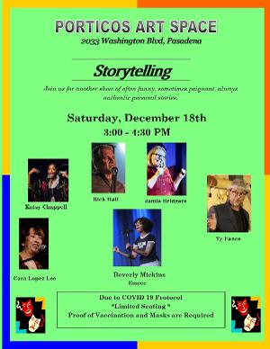 An Afternoon Of Storytelling Comes to Porticos Art Space This Weekend 