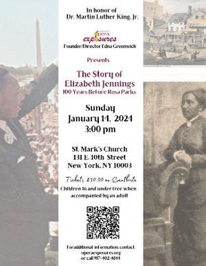 Opera Exposures Presents THE STORY OF ELIZABETH JENNINGS: 100 YEARS BEFORE ROSA PARKS 