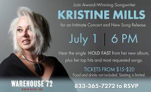 Kristine Mills Announces Single Release Show in July At Warehouse 72 