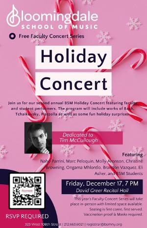 Bloomingdale School Of Music Announces Free Annual Holiday Concert 
