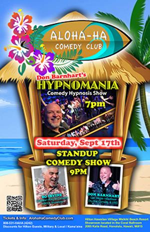 Comedians Don Barnhart And Bo Irvine to Perform at Aloha Ha Comedy Club in September Image
