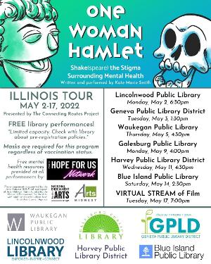 ONE WOMAN HAMLET Tours By Train With Free Performances Across Illinois Image