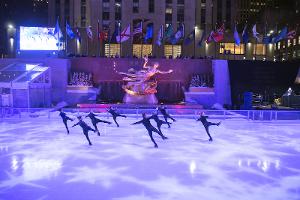 Ice Theatre Of New York Performs At 85th Birthday Celebration For Philip Glass At The Rink At Rockefeller 