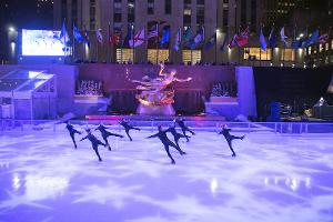 Ice Theatre Of New York Performs At 85th Birthday Celebration For Philip Glass At The Rink At Rockefeller Image