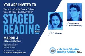 Actors Studio Drama School To Host MFA Playwrights' Staged Reading Series 