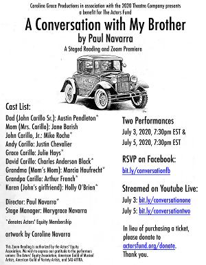 Zoom Premiere of A CONVERSATION WITH MY BROTHER Featuring Austin Pendelton and Arthur French to Stream Next Weekend Image