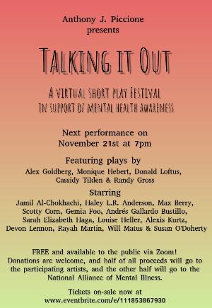 First Performance Of The TALKING IT OUT Virtual Play Festival's 2020-21 Season To Stream On November 21st Image