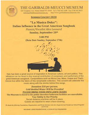 LA MUSICA DOLCE Presents The Italian Influence In The Great American Songbook Image