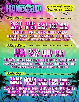 Hangout Music Festival Announces 2022 Lineup With Post Malone, Tame Impala, Halsey & More  Image