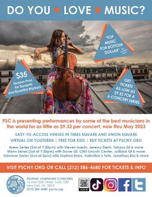 Peoples' Symphony Concerts Announces 2022-23 Season, In-Person & Virtual Image