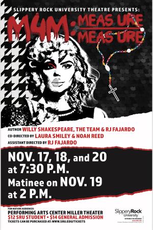 Slippery Rock University to Present M4M Adaptation Of Shakespeare's MEASURE FOR MEASURE 