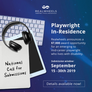Realwheels Theatre Announces National Call For Playwright-in-Residence Image