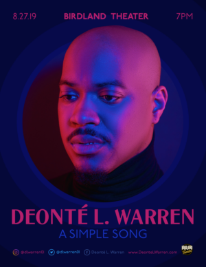 ALADDIN's Deonté L. Warren Comes to Birdland Theater Image