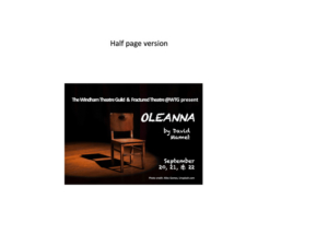 Fractured Theatre @WTG Presents OLEANNA, By David Mamet 