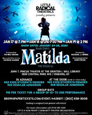 Little Radical Theatrics Presents MATILDA At The Grinton Will Library In Yonkers 