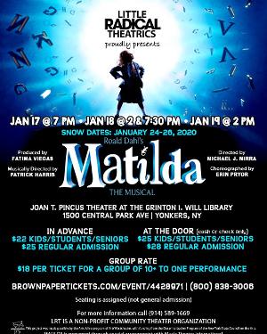 Little Radical Theatrics Presents MATILDA At The Grinton Will Library In Yonkers Image