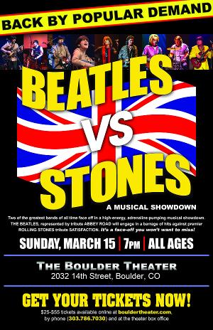 BEATLES VS. STONES: A MUSICAL SHOWDOWN Announced at Boulder Theater 