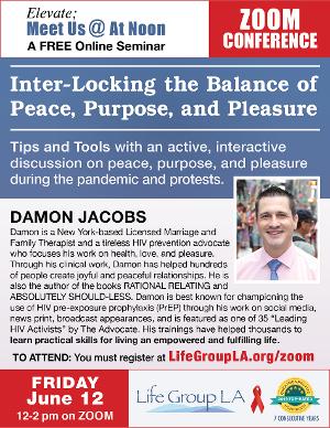 Free Zoom Seminar Announced Covid-19 & HIV: Inter-Locking the Balance of Peace, Purpose, and Pleasure, June 12 