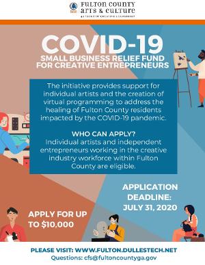 Fulton County Arts & Culture Announces Second Round Of COVID-19 Relief Funding For Artists  Image