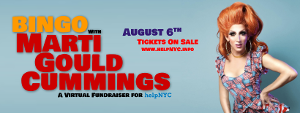 BINGO With Marti Gould Cummings, A Virtual Fundraiser For HelpNYC Announced Image