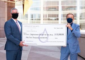 Avenue Of The Arts Costa Mesa Hotel Presents Large Check To Support Online Arts Experiences Through Segerstrom Center 