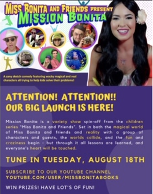 Children's Web Series MISSION BONITA Premiers August 18 On YouTube Image