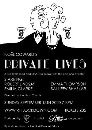 Lockdown Theatre Announces Live Virtual Table Read Of PRIVATE LIVES With Emma Thompson, Emilia Clarke & More! Image