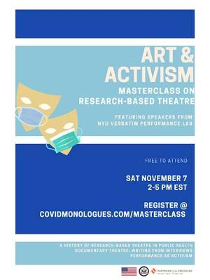Art And Activism Masterclass COVID MONOLOGUES Announced 