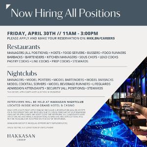 Hakkasan Group to Hold Job Fair for All Las Vegas Restaurants, Nightclubs and Dayclubs Open Positions Image