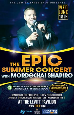 The Epic Summer Concert With Mordechai Shapiro Will Be Performed at The Levitt Pavilion This Month 