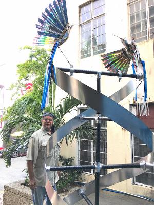 Bernard Stanley Hoyes Delivers Symbolic Spiral Steel Sculpture To Jamaica During The Pandemic  Image