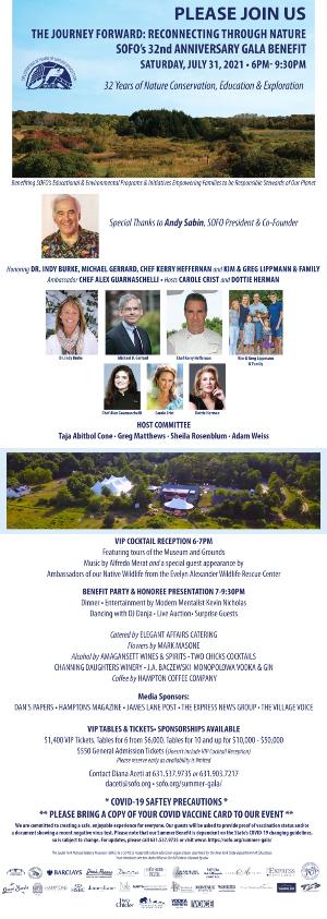 South Fork Natural History Museum Presents 32nd Gala Benefit, July 31 